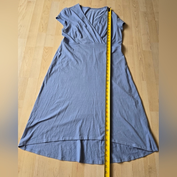 Eileen Fisher Cotton Jersey Stretch Empire Waist Hi Low Dress Size Medium - Picture 7 of 12